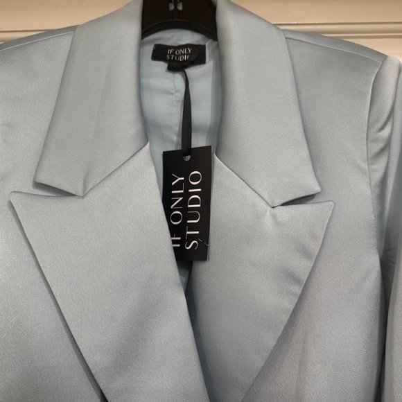 NEW with tags If Only Studio Blue satin-like Jacket/Blazer sz 6 - Picture 4 of 6